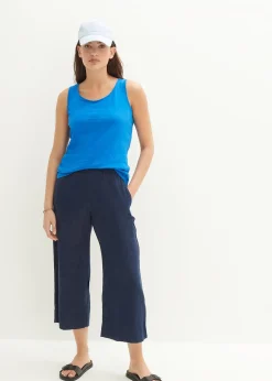 Jupe-culotte en lin, longueur mollet