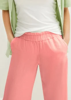 Jupe-culotte en lin, longueur mollet