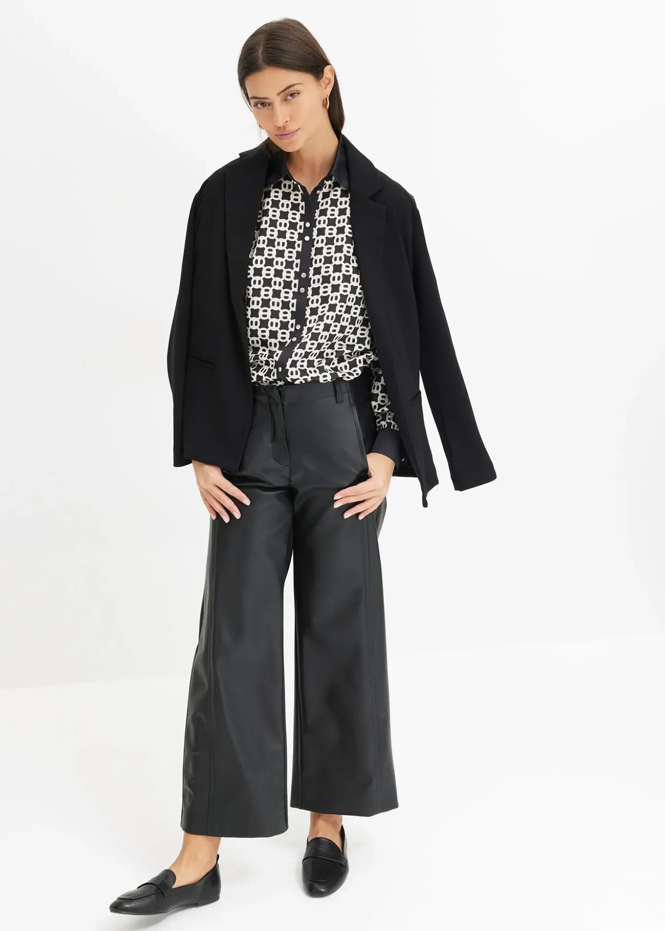 Jupe-culotte en tissu enduit