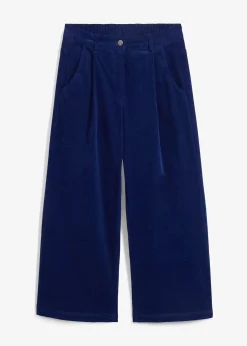 Jupe-culotte en velours côtelé stretch avec taille haute confortable, longueur 7/8