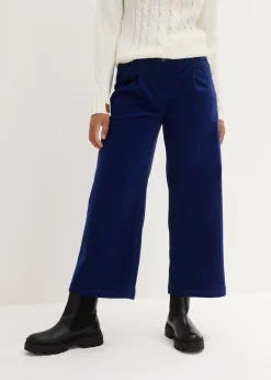 Jupe-culotte en velours côtelé stretch avec taille haute confortable, longueur 7/8