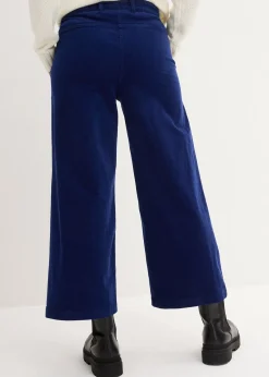 Jupe-culotte en velours côtelé stretch avec taille haute confortable, longueur 7/8