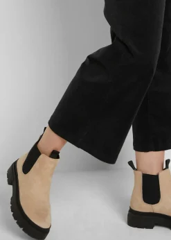 Jupe-culotte en velours côtelé stretch avec taille haute confortable, longueur 7/8