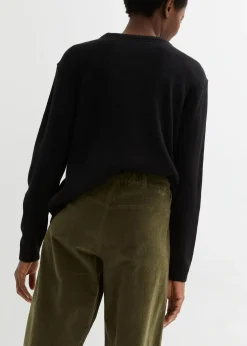 Jupe-culotte en velours côtelé stretch avec taille haute confortable, longueur 7/8