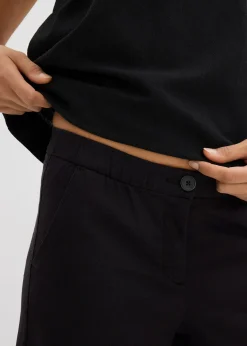 Jupe-culotte en viscose mélangée à taille élastiquée