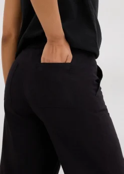 Jupe-culotte en viscose mélangée à taille élastiquée