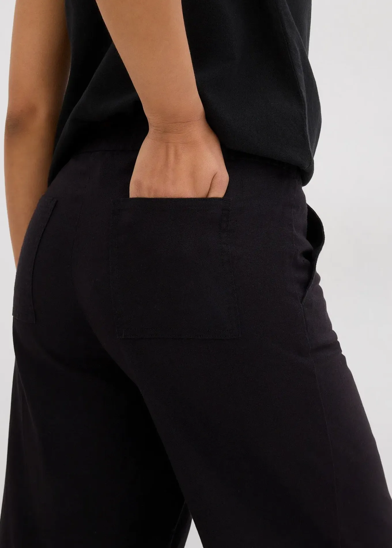 Jupe-culotte en viscose mélangée à taille élastiquée