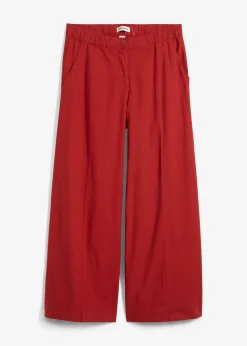 Jupe-culotte en viscose mélangée à taille élastiquée