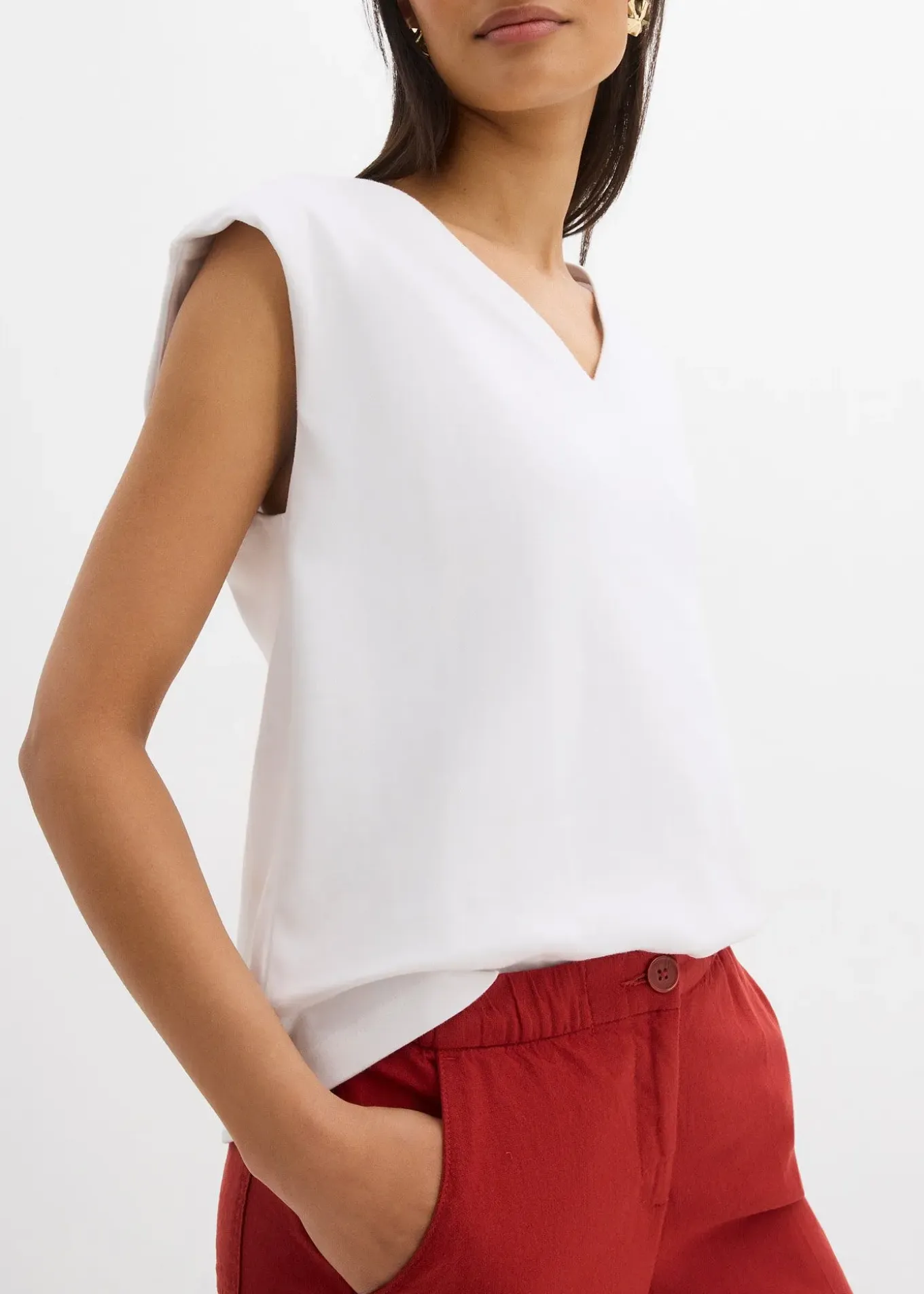 Jupe-culotte en viscose mélangée à taille élastiquée