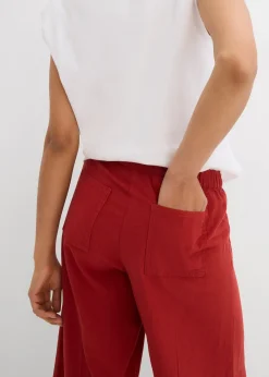 Jupe-culotte en viscose mélangée à taille élastiquée