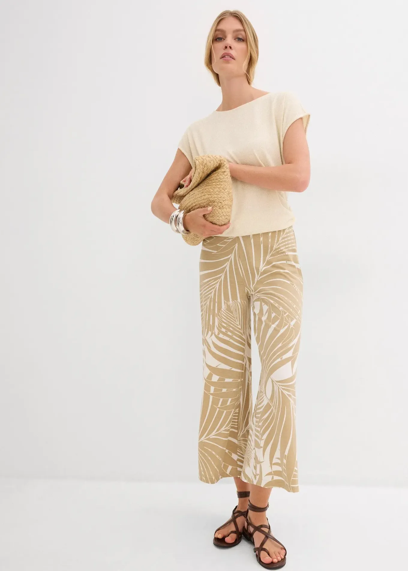 Jupe-culotte fluide en viscose mélangée