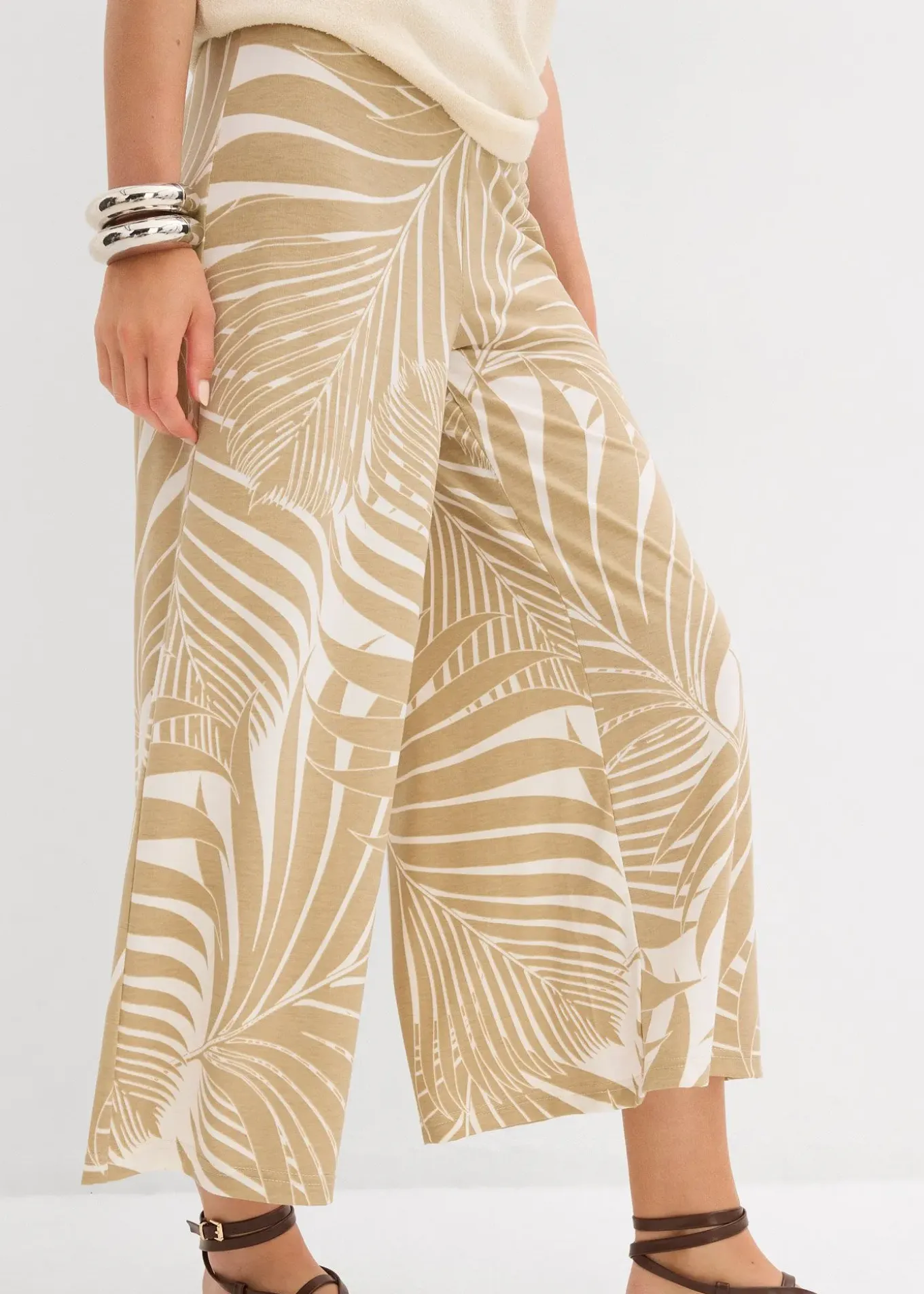 Jupe-culotte fluide en viscose mélangée