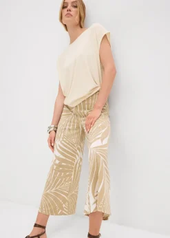 Jupe-culotte fluide en viscose mélangée