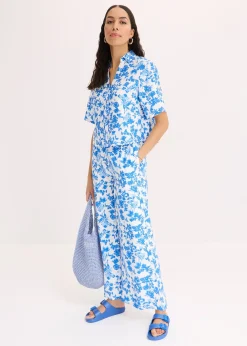 Jupe-culotte fluide en viscose mélangée