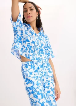 Jupe-culotte fluide en viscose mélangée