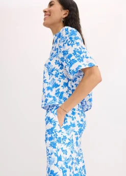 Jupe-culotte fluide en viscose mélangée