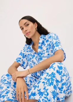 Jupe-culotte fluide en viscose mélangée