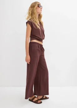 Jupe-culotte fluide en viscose mélangée