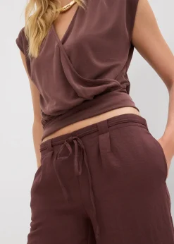 Jupe-culotte fluide en viscose mélangée