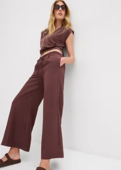 Jupe-culotte fluide en viscose mélangée