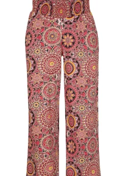 Jupe-culotte large en jersey avec large taille smokée, longueur 7/8