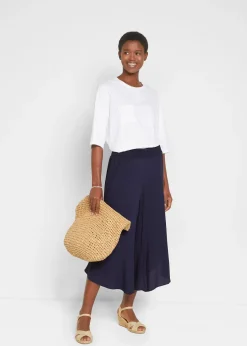 Jupe-culotte longueur mollet en viscose