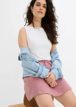 Jupe-short en gaze de coton