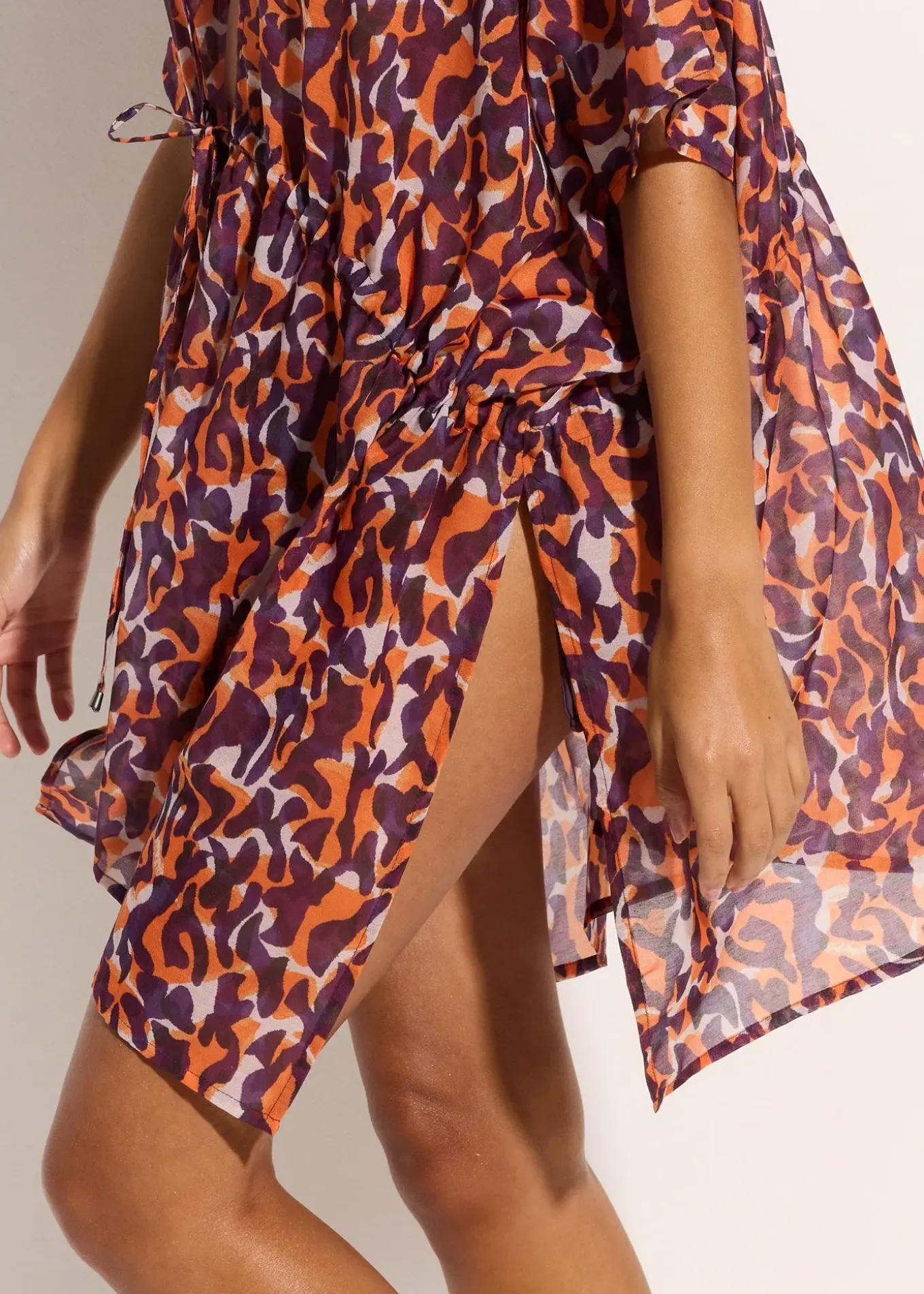 Kimono de plage avec détail à nouer