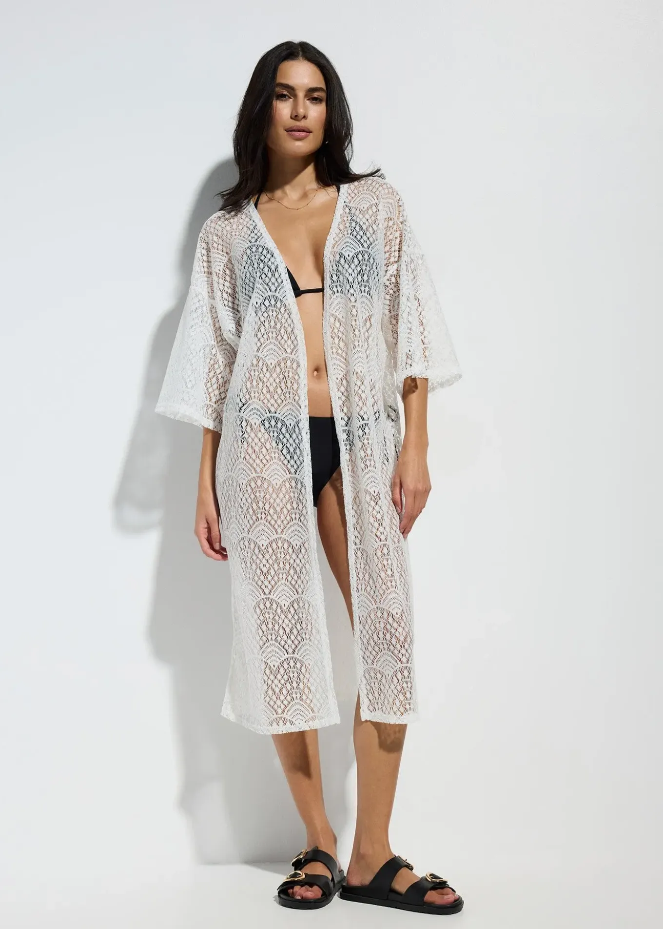 Kimono de plage transparent