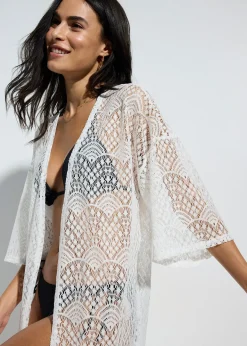 Kimono de plage transparent