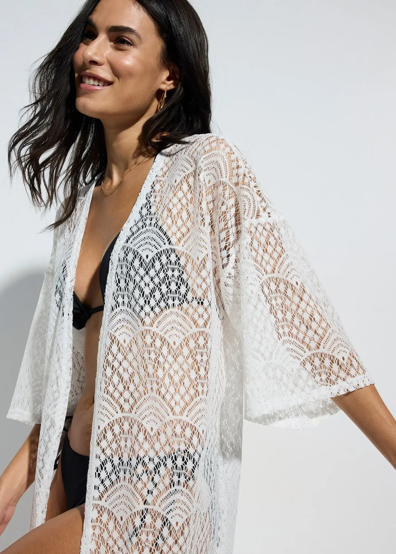 Kimono de plage transparent