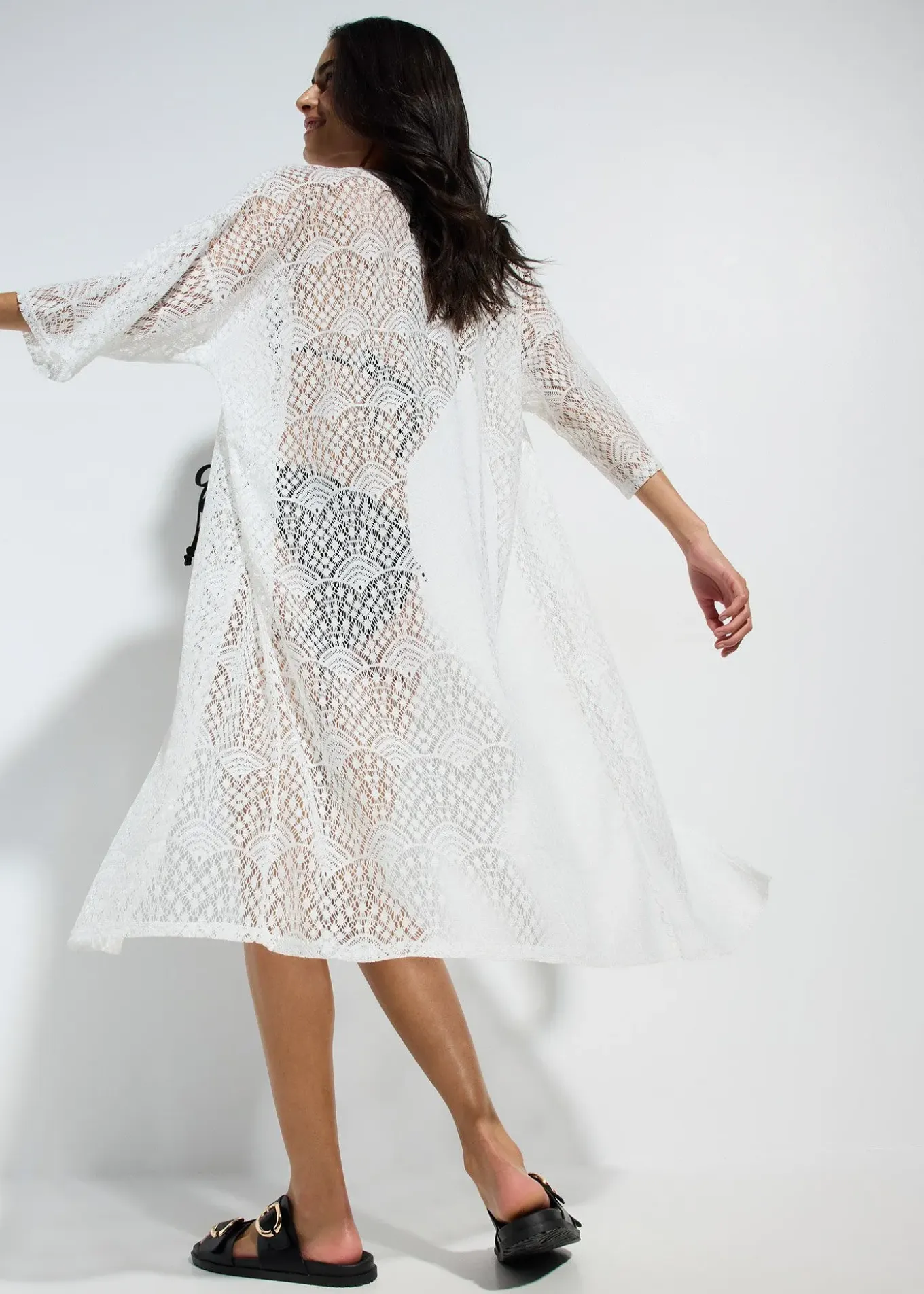 Kimono de plage transparent