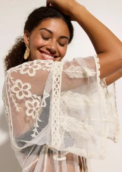 Kimono de plage transparent avec dentelle