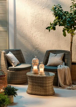 Lanternes de jardin en verre (ens. 2 pces)