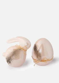 Lapin et œuf de Pâques (ens. 2 pces)