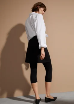Legging 3/4 avec jupe en coton extensible