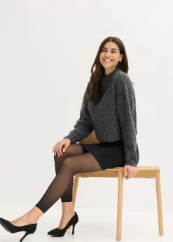 Legging 50 DEN chaud et transparent, effet ventre plat et push up