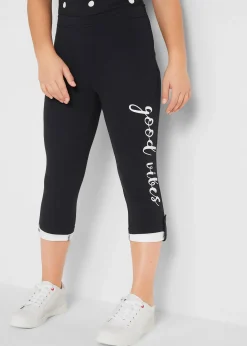 Legging 3/4 fille en coton extensible