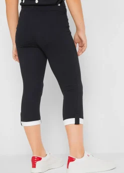 Legging 3/4 fille en coton extensible