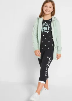 Legging 3/4 fille en coton extensible