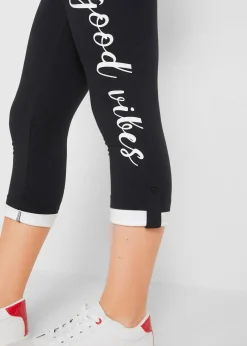 Legging 3/4 fille en coton extensible