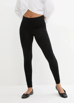 Legging avec large empiècement confortable à la taille et détail fronce