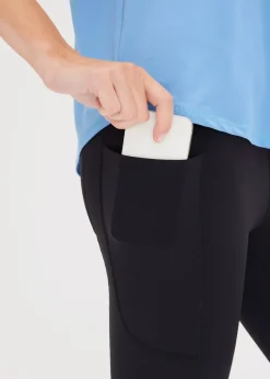 Legging de sport confortable, longueur corsaire, avec poche pour le portable, séchage rapide
