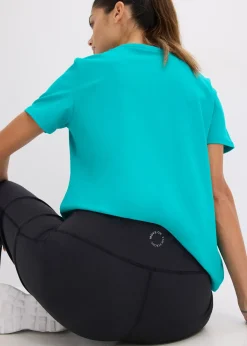 Legging de sport en matière toucher coton, coupe droite