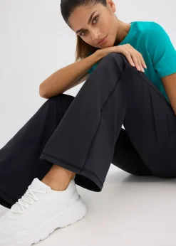 Legging de sport en matière toucher coton, coupe droite