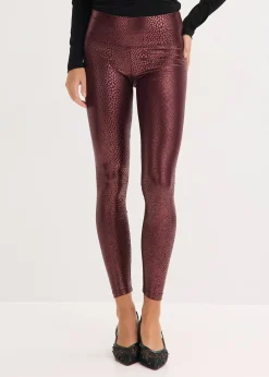 Legging en tissu enduit ultra-brillant