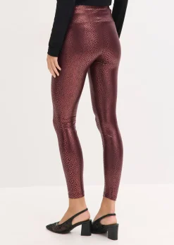 Legging en tissu enduit ultra-brillant