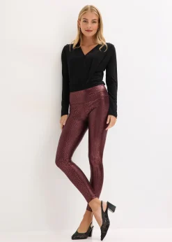 Legging en tissu enduit ultra-brillant