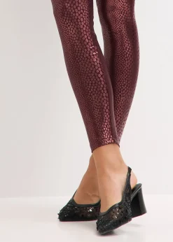 Legging en tissu enduit ultra-brillant