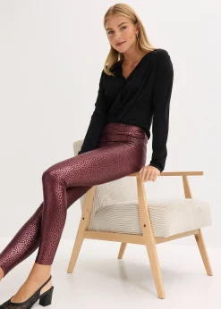 Legging en tissu enduit ultra-brillant